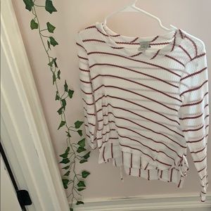 ☆ RED AND WHITE STRIPED LONG SLEVE ☆